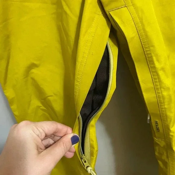 Women’s outdoor waterproof snow pants, mustard, large - Picture 3 of 9